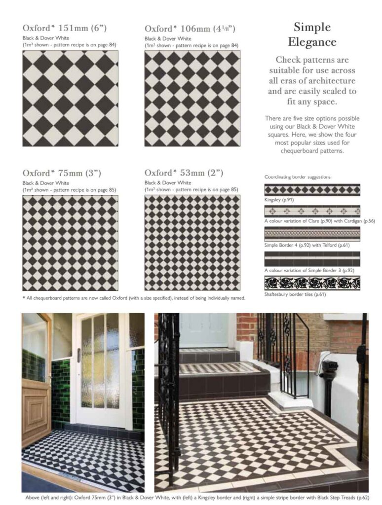 Victorian tile designs from a brochure