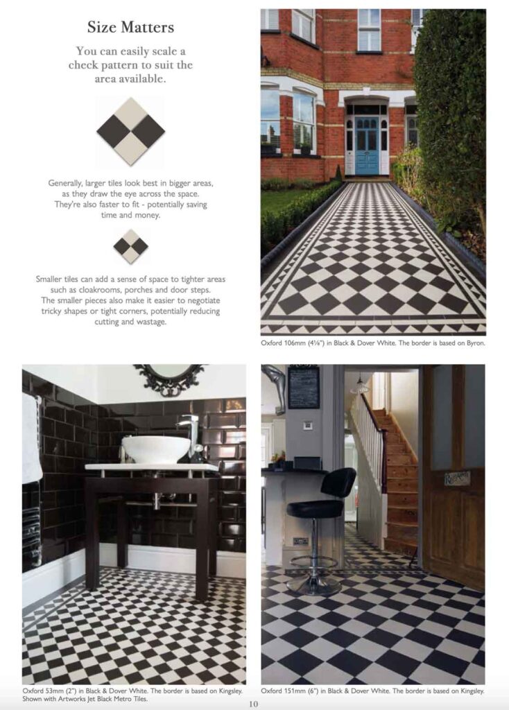 Victorian tile designs from a brochure