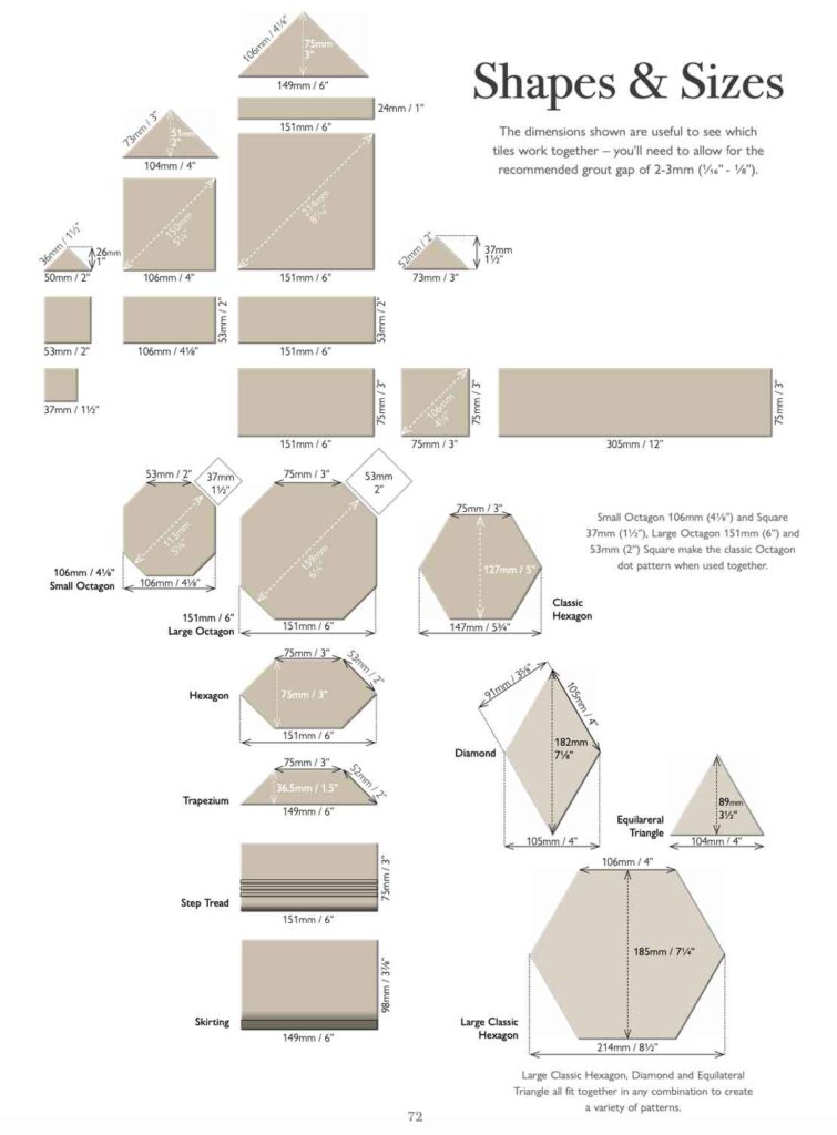 Victorian tile designs from a brochure