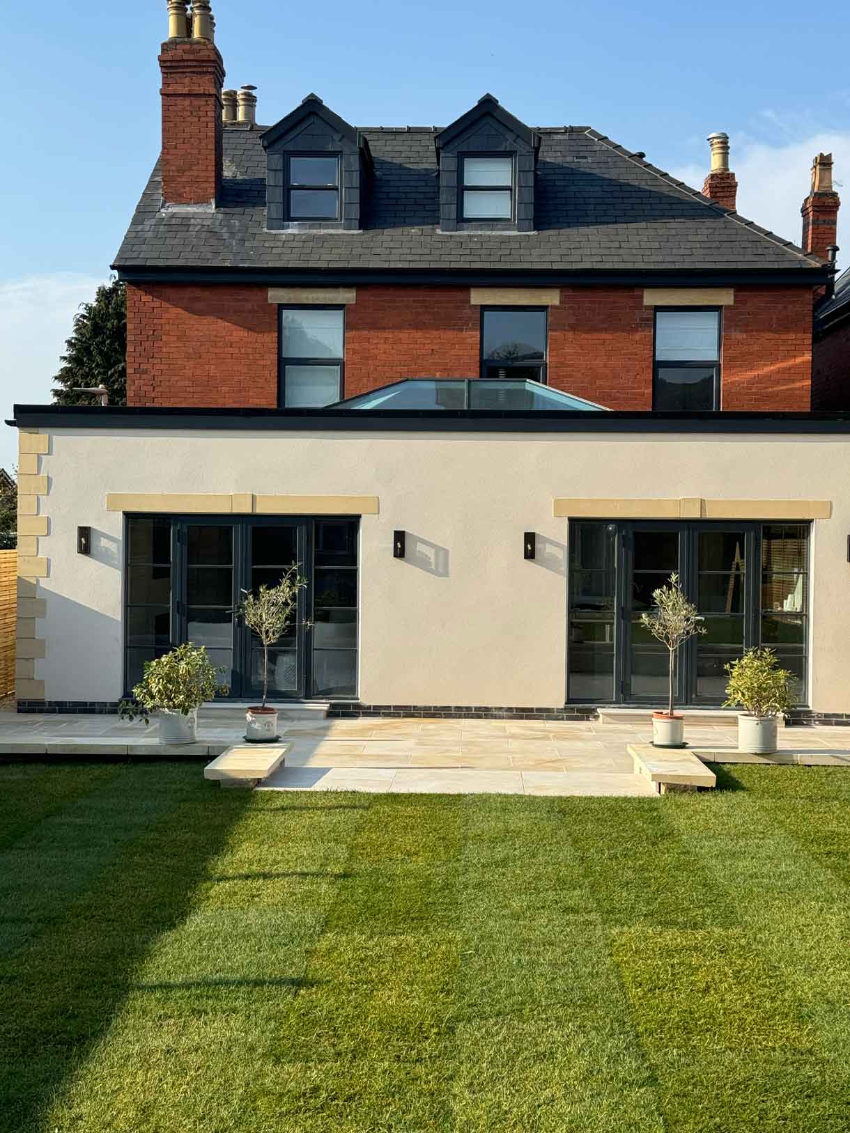 A house with the newly landscaped garden